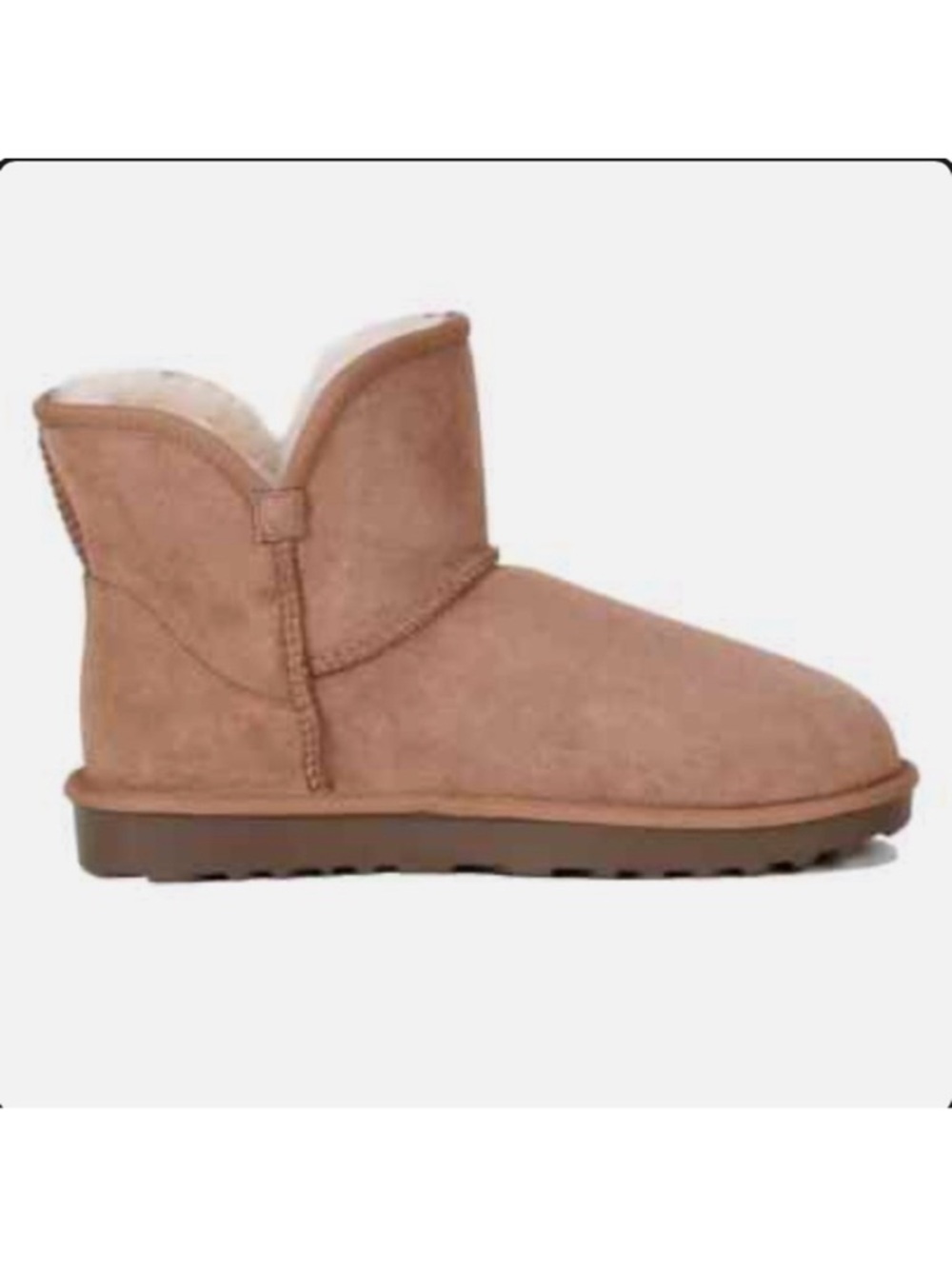 Kirkland Signature Women's Shearling Scalloped Edge Boot (Chestnut, US Footwear)